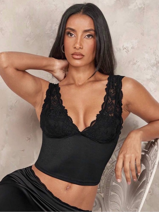 White Fox Boutique Tops - White Fox Boutique Black Lace Bralette Tank